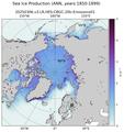 ANN Climatology Map of Northern-Hemisphere Sea Ice Production