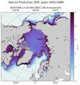 JFM Climatology Map of Northern-Hemisphere Sea Ice Production