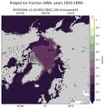 ANN Climatology Map of Northern-Hemisphere Ridged Ice Area per Unit Ice Area