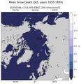 JAS Climatology Map of Northern-Hemisphere Cell-Averaged Snow Depth