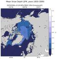 JFM Climatology Map of Northern-Hemisphere Cell-Averaged Snow Depth