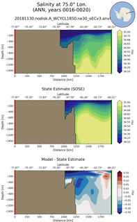 ANN Salinity at 75.0$\degree$ Lon. ANN