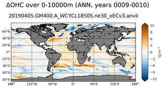 ANN Anomaly in Ocean Heat Content over 0-10000m