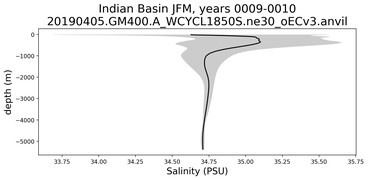 Indian Basin Salinity vs depth