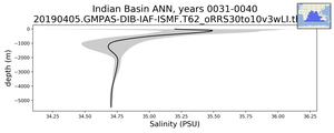 Indian Basin Salinity vs depth