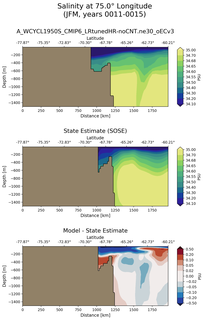 JFM Salinity at 75.0$\degree$ Longitude JFM