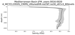 Mediterranean Basin Salinity vs depth