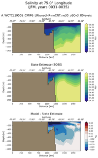 JFM Salinity at 75.0$\degree$ Longitude JFM