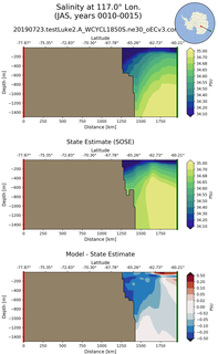 JAS Salinity at 117.0$\degree$ Lon. JAS