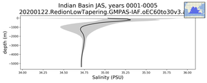 Indian Basin Salinity vs depth