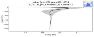 Indian Basin Salinity vs depth
