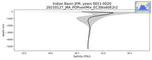 Indian Basin Salinity vs depth