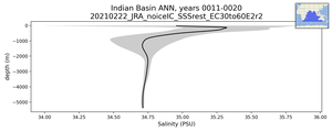 Indian Basin Salinity vs depth