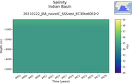Time series of Indian Basin Salinity vs depth