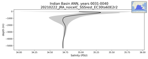 Indian Basin Salinity vs depth