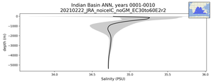 Indian Basin Salinity vs depth