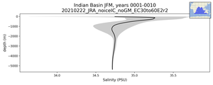 Indian Basin Salinity vs depth