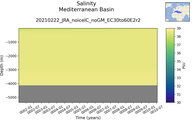 Time series of Mediterranean Basin Salinity vs depth