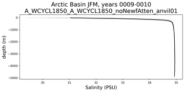 Arctic Basin Salinity vs depth