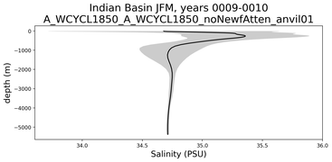 Indian Basin Salinity vs depth