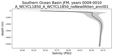 Southern Ocean Basin Salinity vs depth