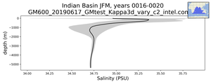 Indian Basin Salinity vs depth