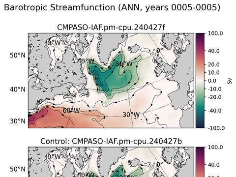 Subpolar North Atlantic Horizontal Streamfunction