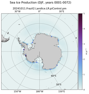 DJF DJF Climatology Map of Southern-Hemisphere Sea Ice Production