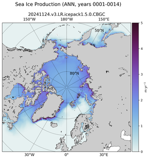 ANN ANN Climatology Map of Northern-Hemisphere Sea Ice Production