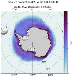 JJA JJA Climatology Map of Southern-Hemisphere Sea Ice Production