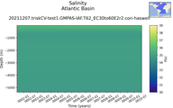 Time series of Atlantic Basin Salinity vs depth