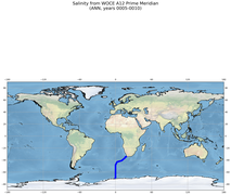 ANN Salinity from WOCE A12 Prime Meridian ANN