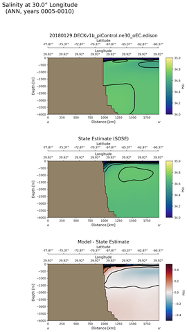 ANN Salinity at 30.0$\degree$ Longitude ANN