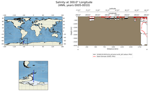 ANN Salinity at 300.0$\degree$ Longitude ANN
