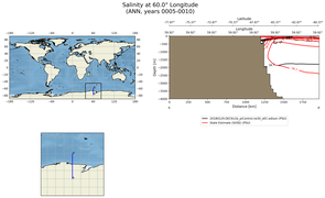 ANN Salinity at 60.0$\degree$ Longitude ANN