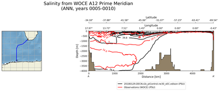 ANN Salinity from WOCE A12 Prime Meridian ANN