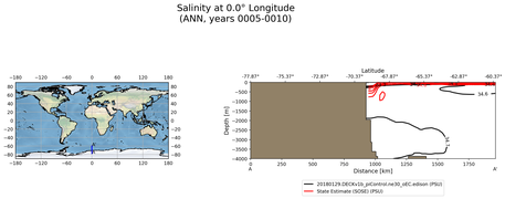 ANN Salinity at 0.0$\degree$ Longitude ANN