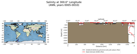 ANN Salinity at 300.0$\degree$ Longitude ANN
