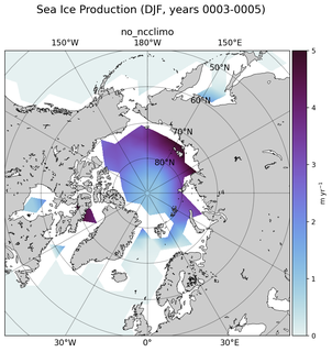 DJF DJF Climatology Map of Northern-Hemisphere Sea Ice Production