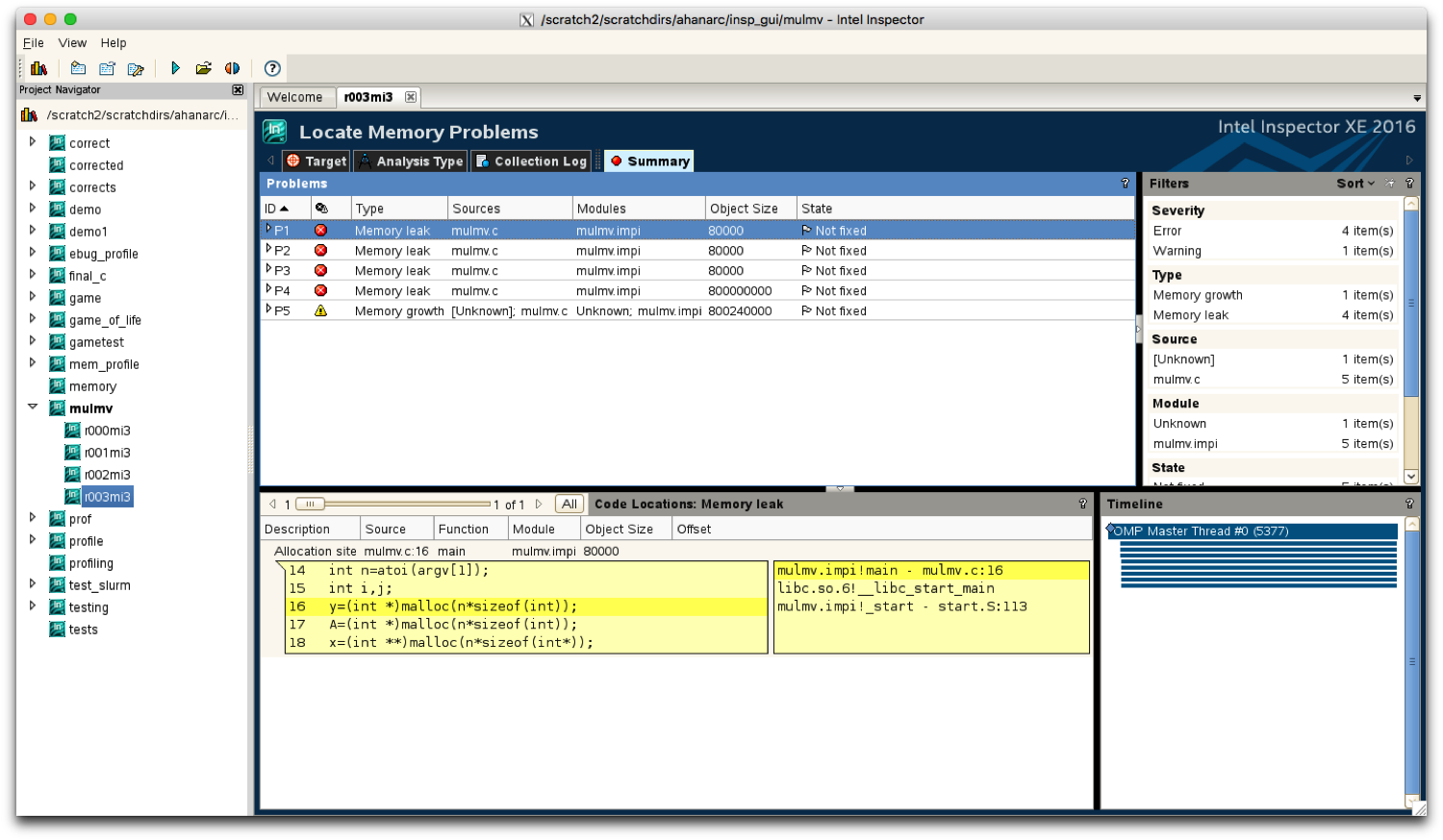 inspector memory leak