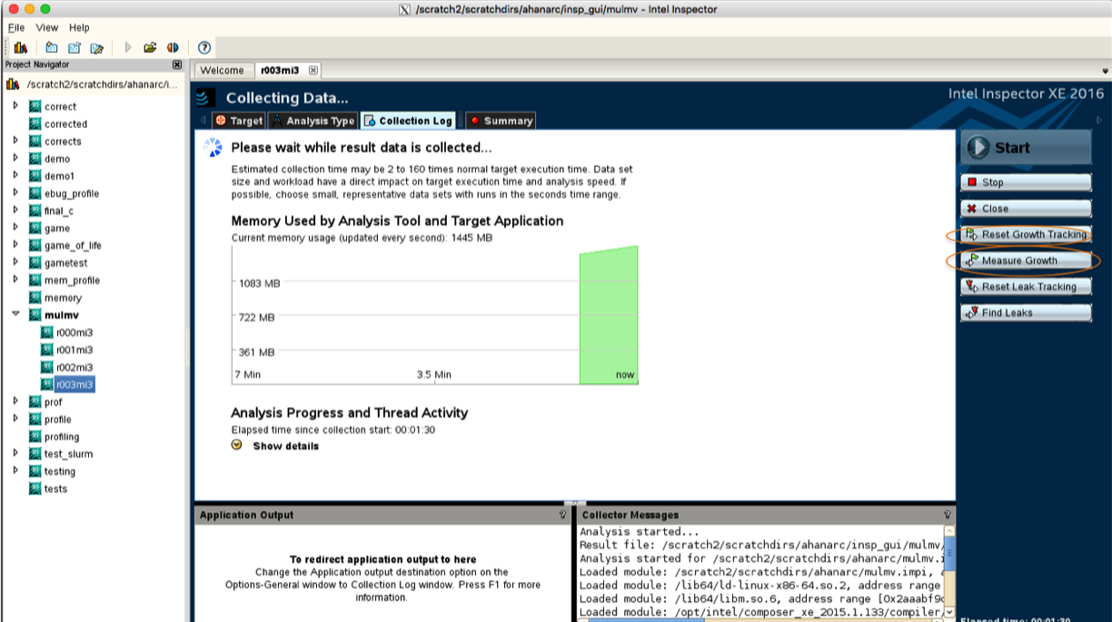 inspector memory growth