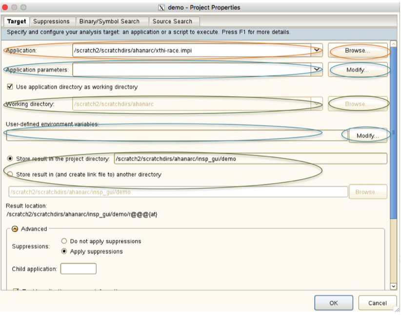 inspector project properties