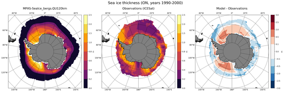 ON Climatology Map of Southern-Hemisphere Sea-Ice Thickness.